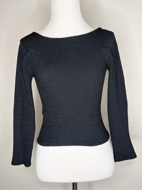 Hunza G Tops - Vintage Hunza Maxxam Crinkle Backless Top Black One Size 80s 90s Made England